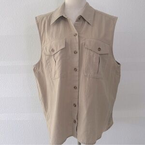 Banana Republic Beige Utility Sleeveless Shirt